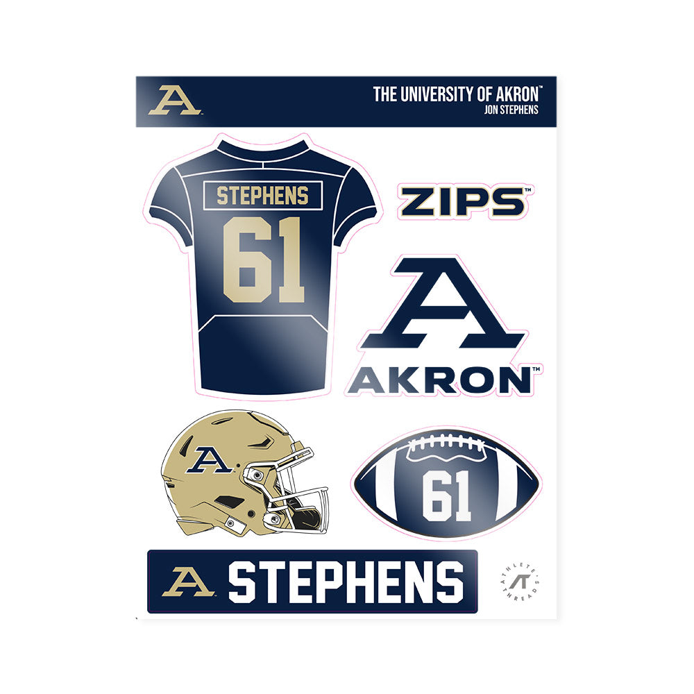 Akron - NCAA Football : Jon Stephens - Sticker Sheet-0