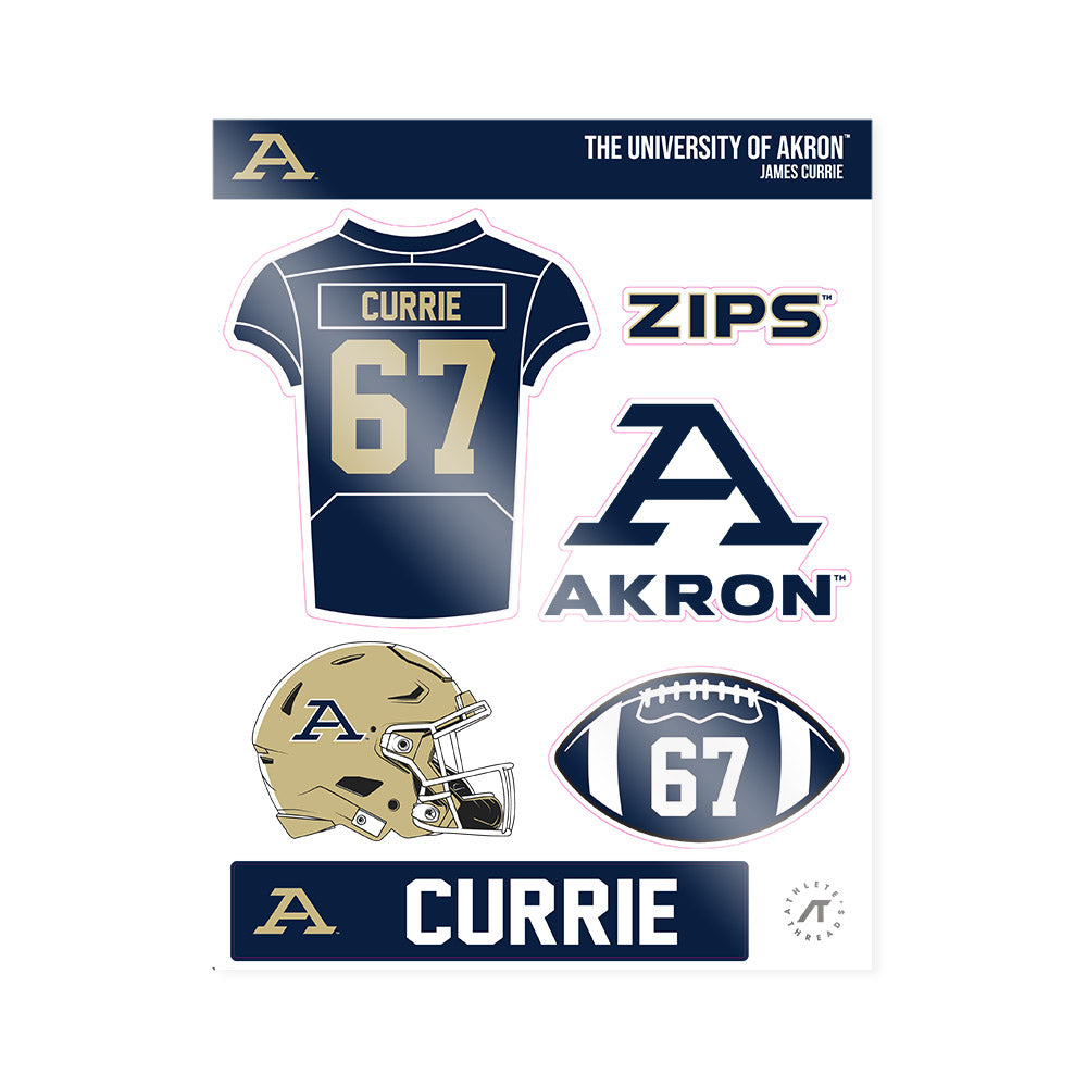 Akron - NCAA Football : James Currie - Sticker Sheet-0