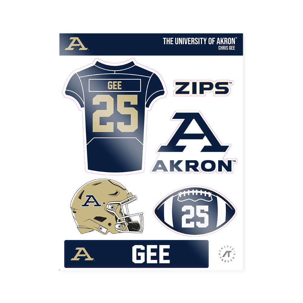 Akron - NCAA Football : Chris Gee - Sticker Sheet-0