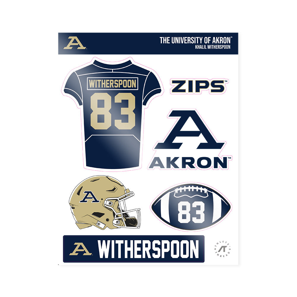 Akron - NCAA Football : Khalil Witherspoon - Sticker Sheet-0