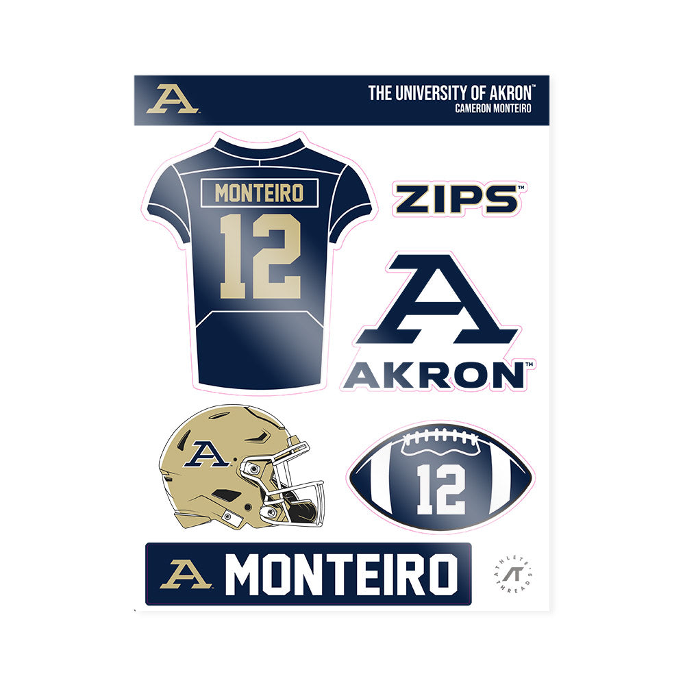Akron - NCAA Football : Cameron Monteiro - Sticker Sheet-0