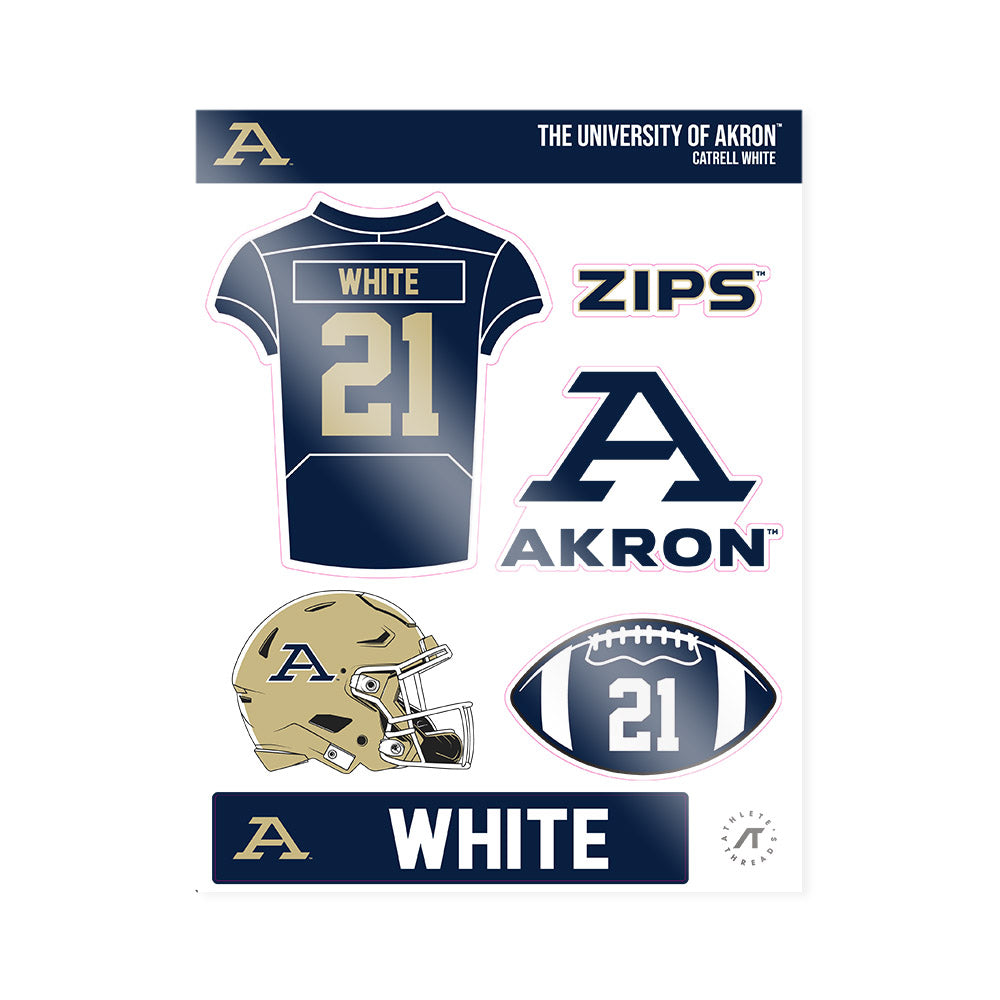 Akron - NCAA Football : Catrell White - Sticker Sheet-0