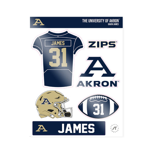 Akron - NCAA Football : Gavin James - Sticker Sheet-0
