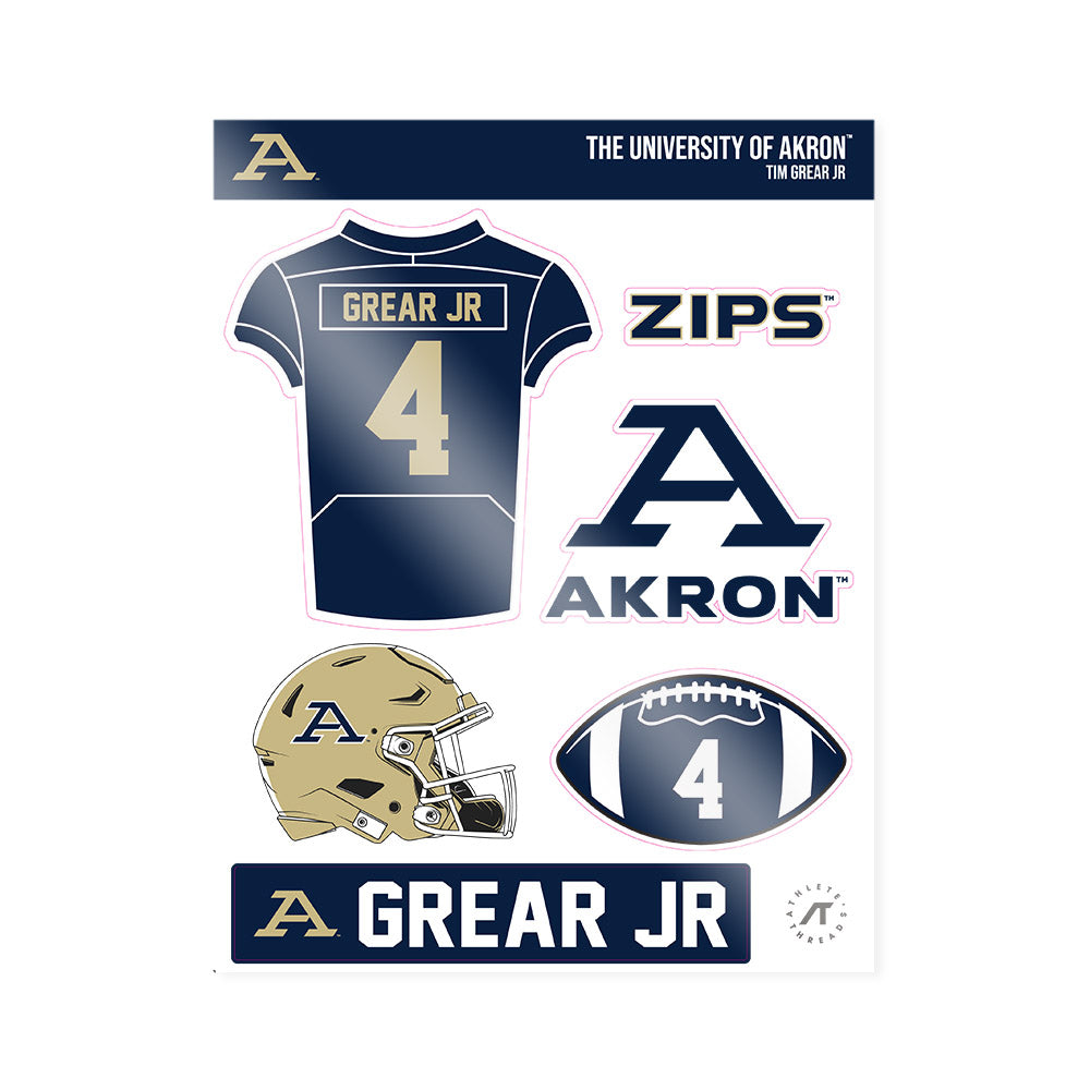 Akron - NCAA Football : Tim Grear Jr - Sticker Sheet-0