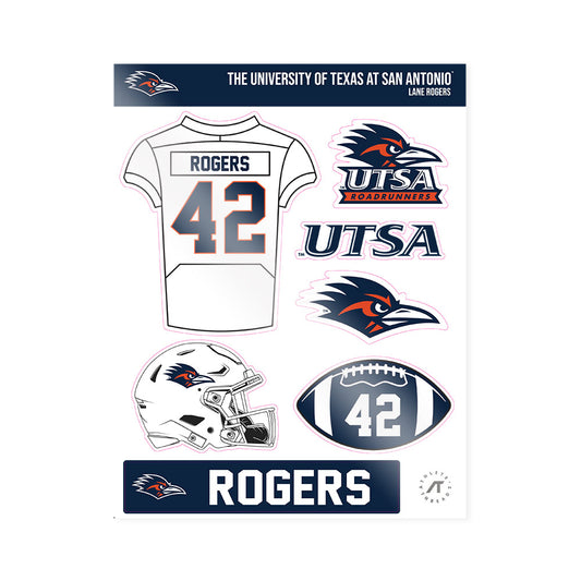 UTSA - NCAA Football : Lane Rogers - Sticker Sheet-0