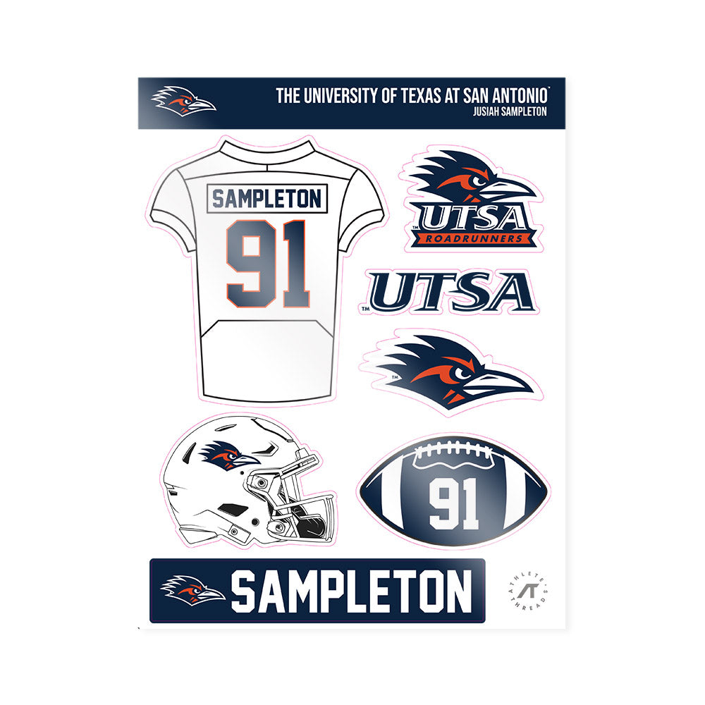 UTSA - NCAA Football : Jusiah Sampleton - Sticker Sheet-0