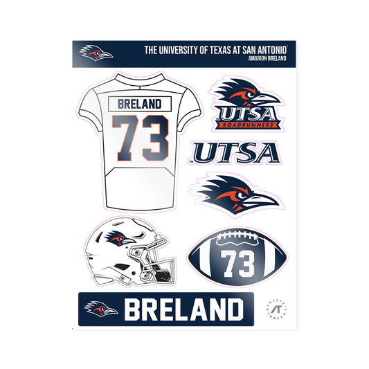 UTSA - NCAA Football : Amarion Breland - Sticker Sheet-0