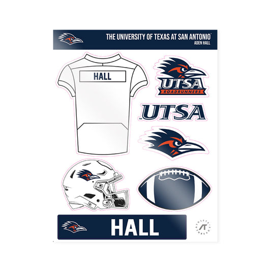 UTSA - NCAA Football : Aden Hall - Sticker Sheet-0