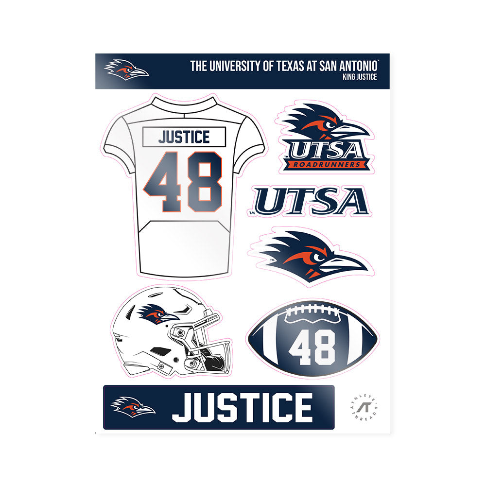 UTSA - NCAA Football : King Justice - Sticker Sheet-0