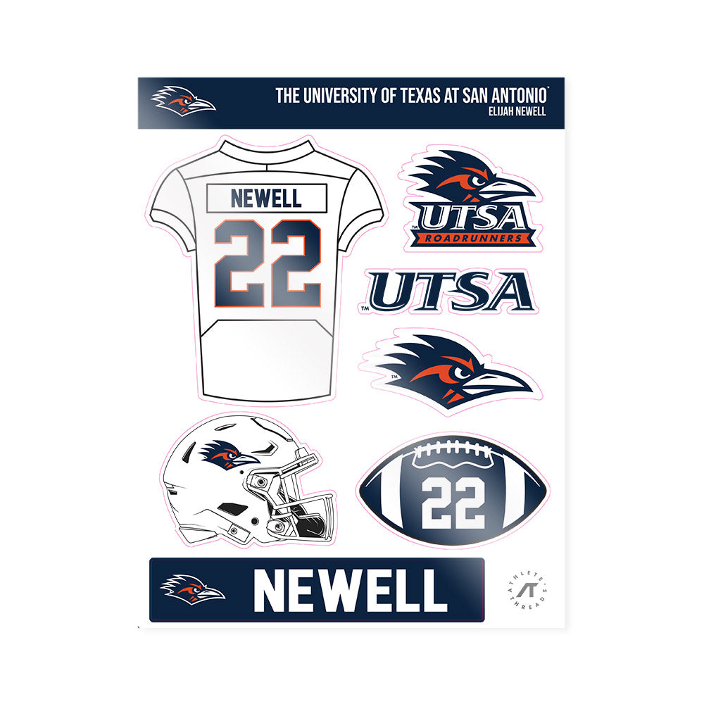 UTSA - NCAA Football : Elijah Newell - Sticker Sheet-0