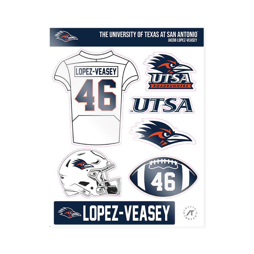 UTSA - NCAA Football : Jacob Lopez-Veasey - Sticker Sheet-0