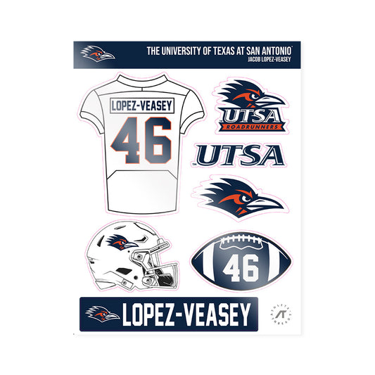 UTSA - NCAA Football : Jacob Lopez-Veasey - Sticker Sheet-0
