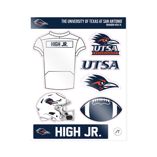 UTSA - NCAA Football : Brandon High Jr. - Sticker Sheet-0