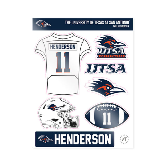 UTSA - NCAA Football : Will Henderson - Sticker Sheet-0