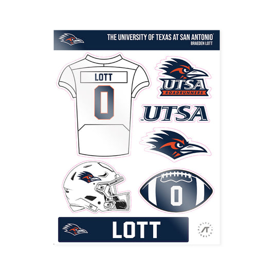 UTSA - NCAA Football : Braeden Lott - Sticker Sheet-0