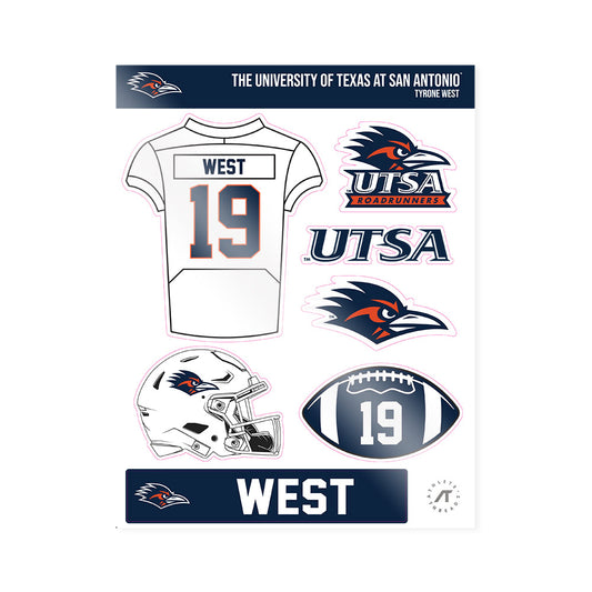 UTSA - NCAA Football : Tyrone West - Sticker Sheet-0