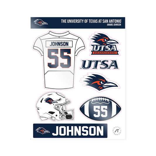 UTSA - NCAA Football : Amare Johnson - Sticker Sheet-0