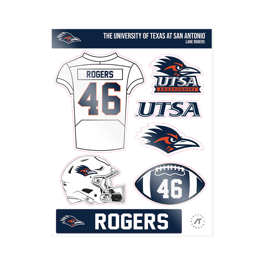 UTSA - NCAA Football : Lane Rogers - Sticker Sheet-0
