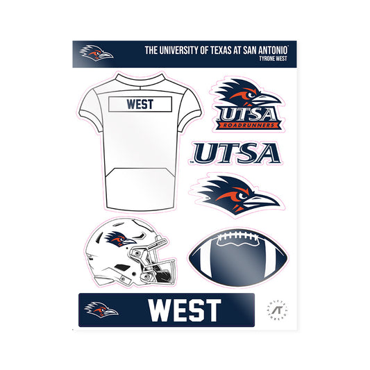 UTSA - NCAA Football : Tyrone West - Sticker Sheet-0