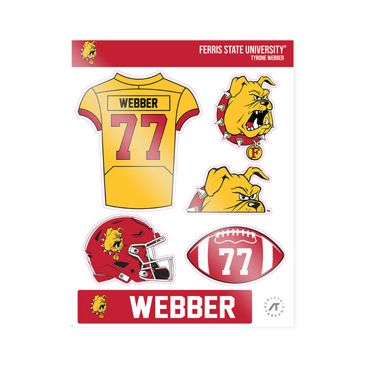 Ferris State - NCAA Football : Tyrone Webber - Sticker Sheet-0