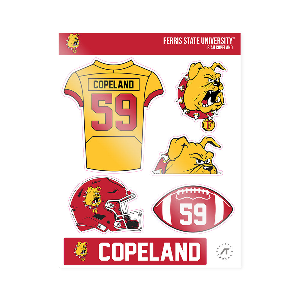 Ferris State - NCAA Football : Isiah Copeland - Sticker Sheet-0