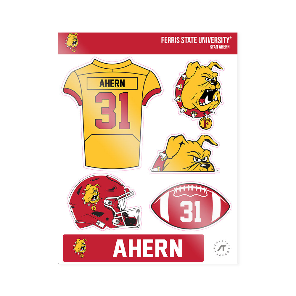 Ferris State - NCAA Football : Ryan Ahern - Sticker Sheet-0