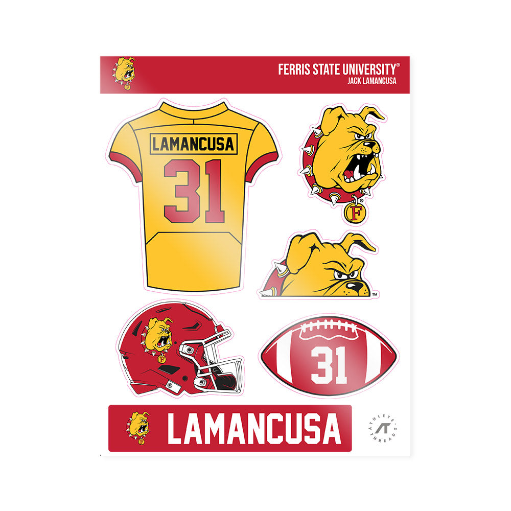 Ferris State - NCAA Football : Jack Lamancusa - Sticker Sheet-0