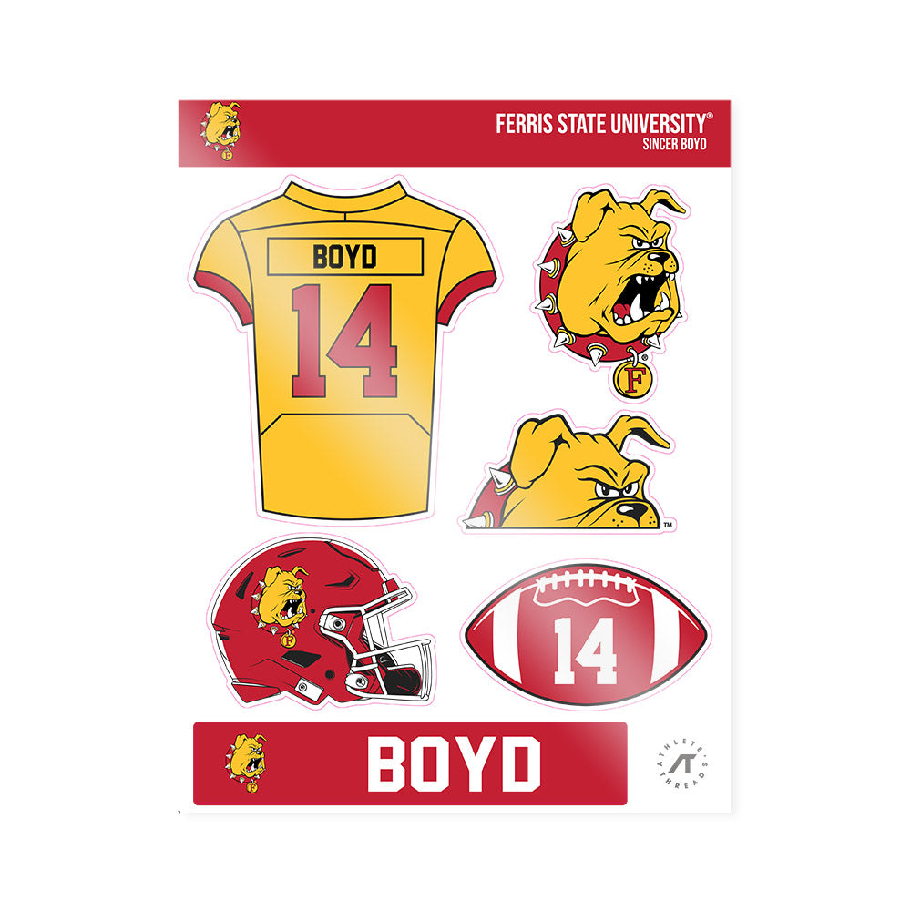Ferris State - NCAA Football : Sincer Boyd - Sticker Sheet-0