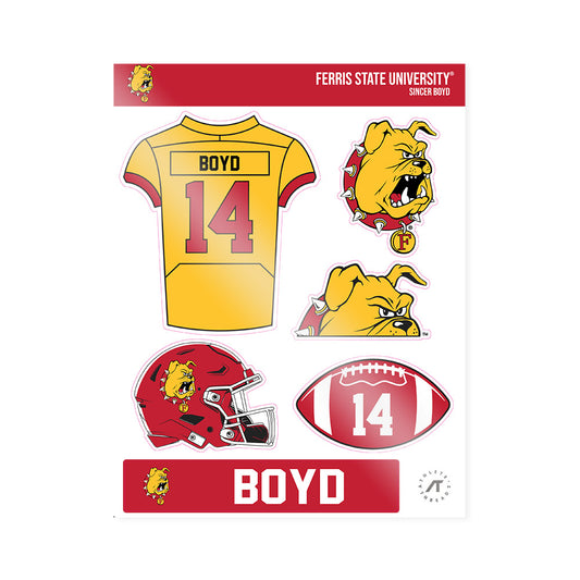 Ferris State - NCAA Football : Sincer Boyd - Sticker Sheet-0