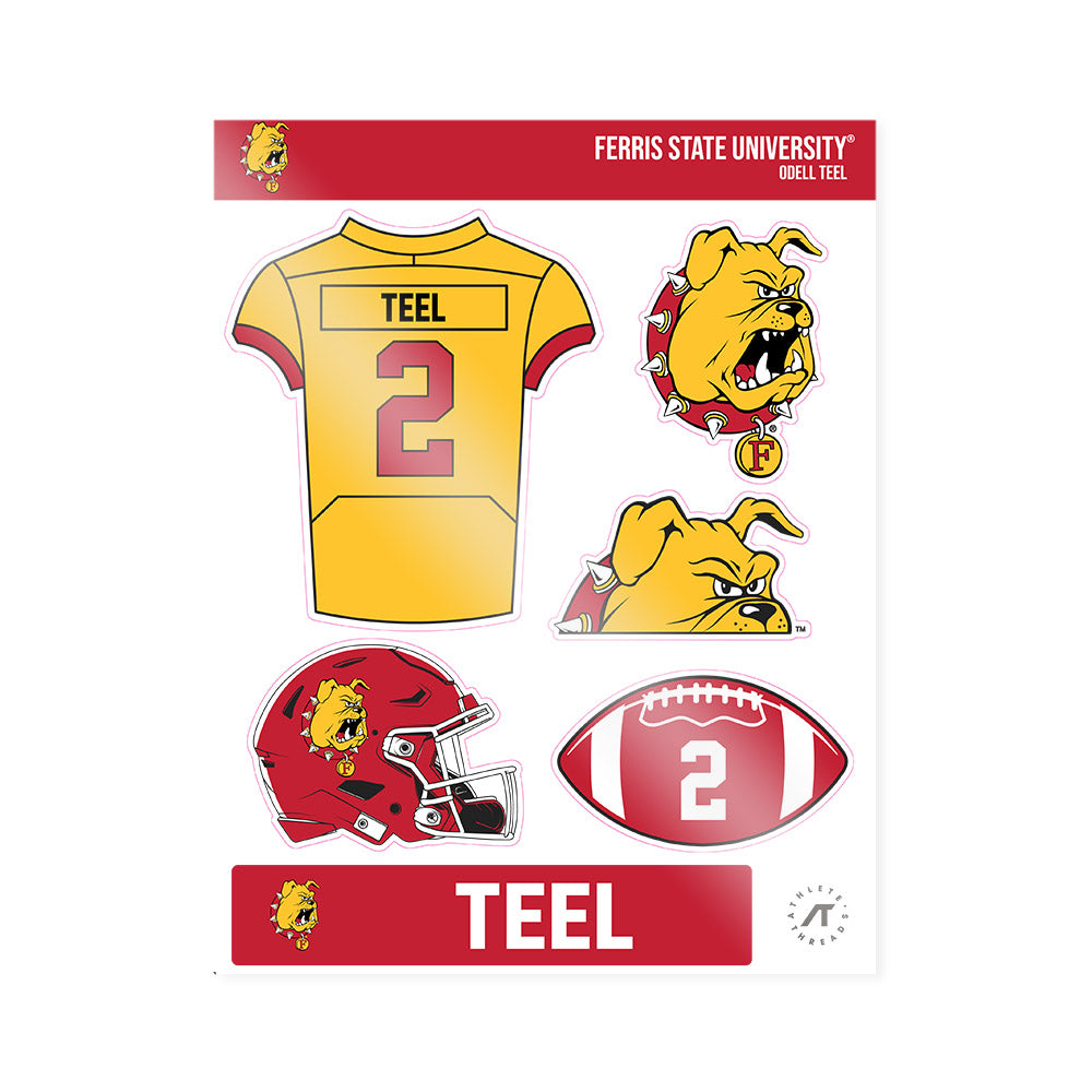 Ferris State - NCAA Football : Odell Teel - Sticker Sheet-0