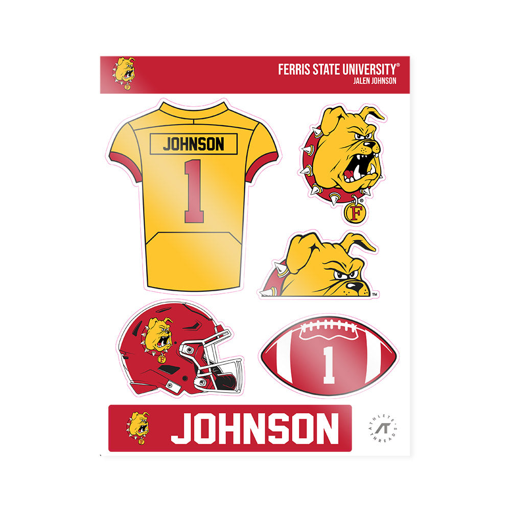 Ferris State - NCAA Football : Jalen Johnson - Sticker Sheet-0