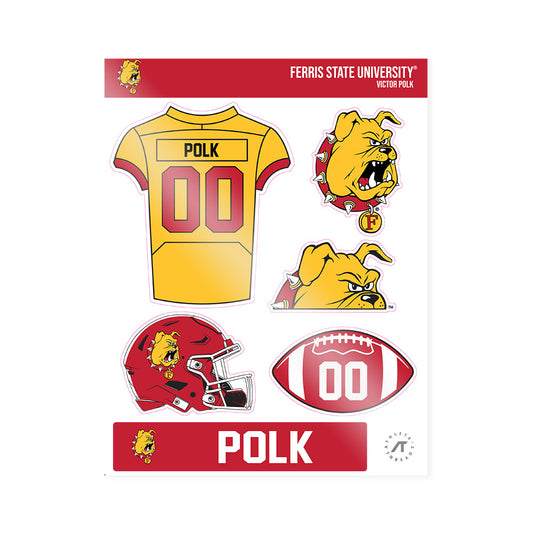 Ferris State - NCAA Football : Victor Polk - Sticker Sheet-0