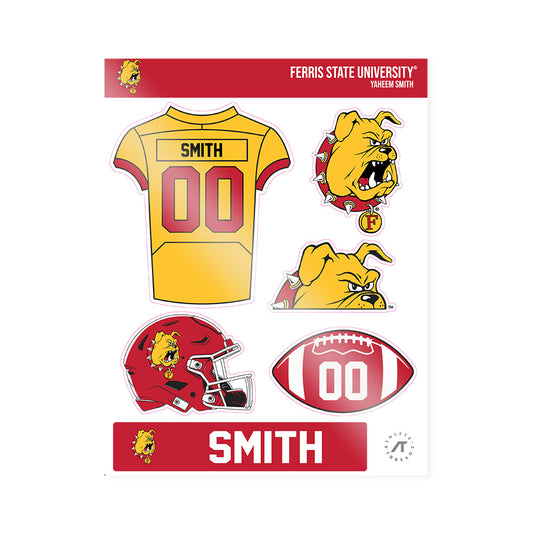 Ferris State - NCAA Football : Yaheem Smith - Sticker Sheet-0