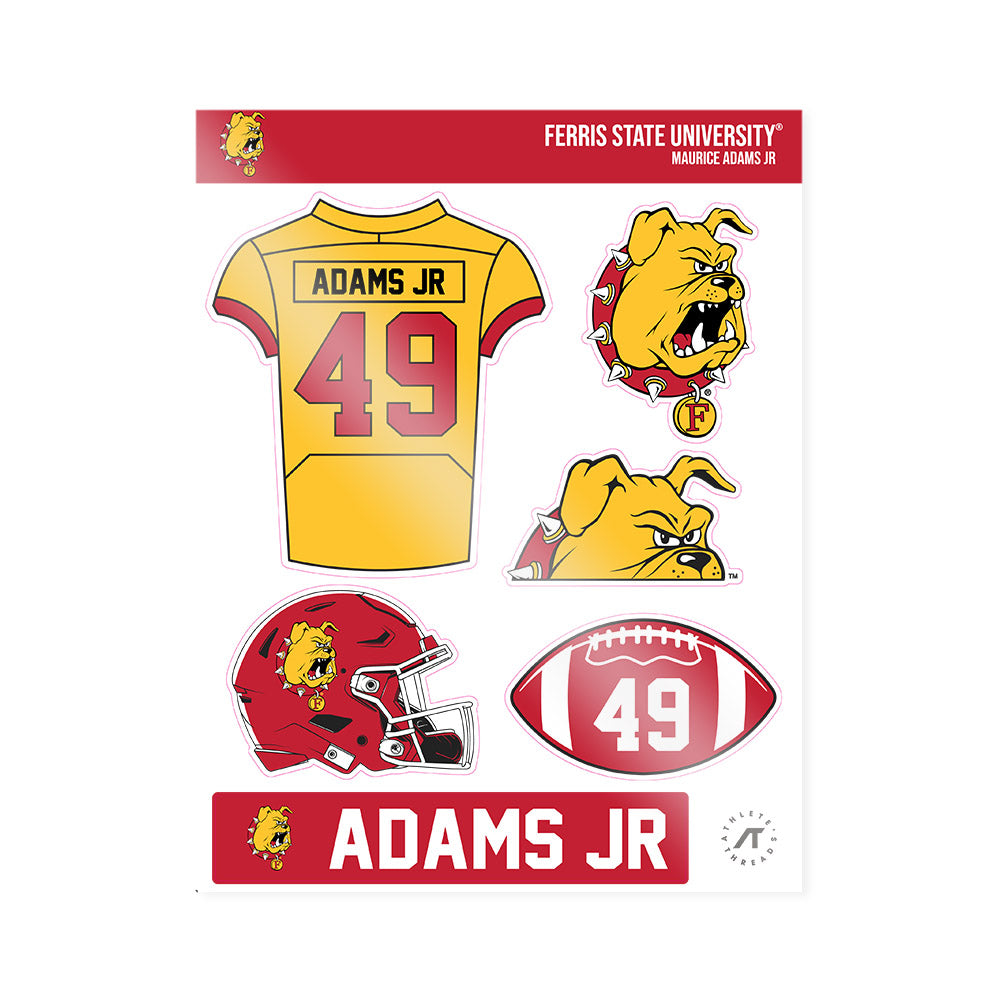 Ferris State - NCAA Football : Maurice Adams Jr - Sticker Sheet-0