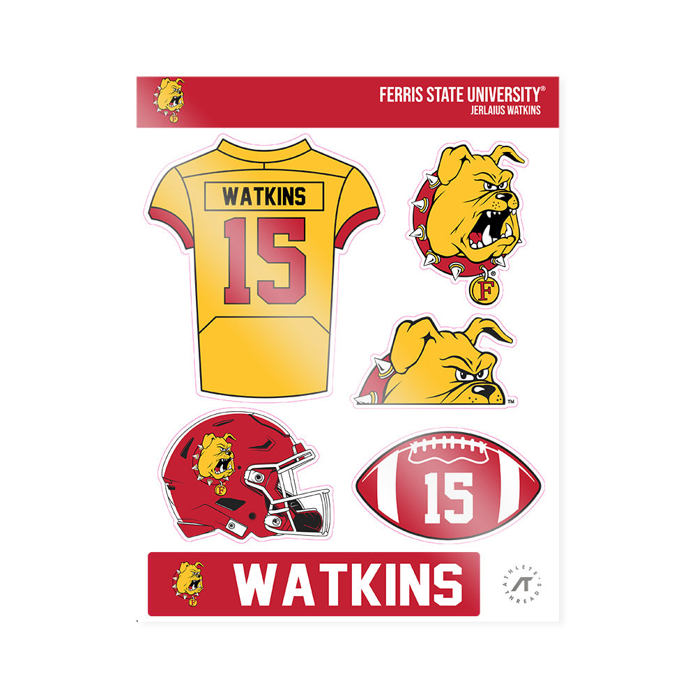 Ferris State - NCAA Football : Jerlaius Watkins - Sticker Sheet-0
