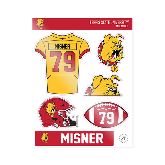 Ferris State - NCAA Football : Mike Misner - Sticker Sheet-0