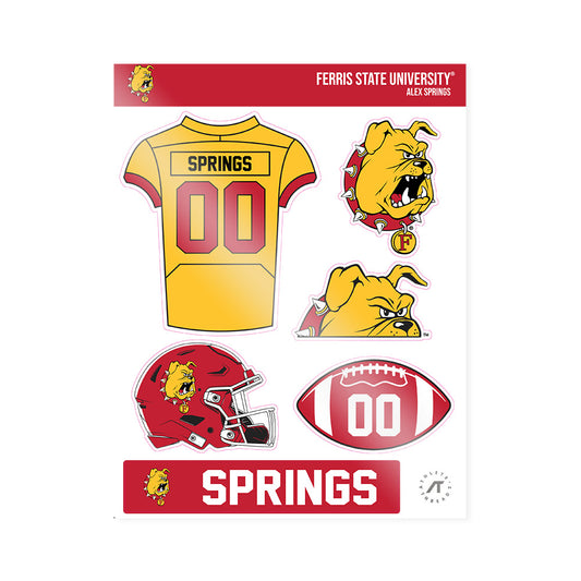 Ferris State - NCAA Football : Alex Springs - Sticker Sheet-0