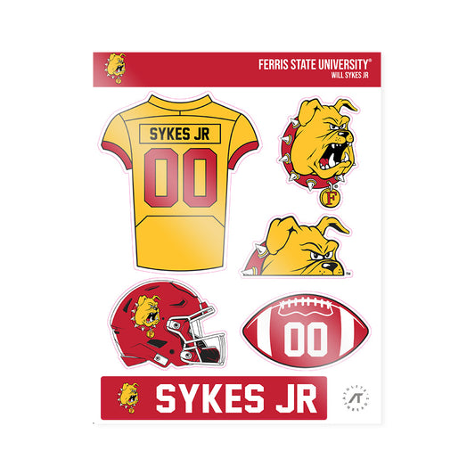 Ferris State - NCAA Football : Will Sykes Jr - Sticker Sheet-0