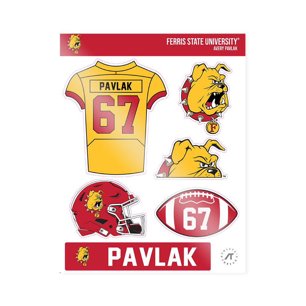 Ferris State - NCAA Football : Avery Pavlak - Sticker Sheet-0