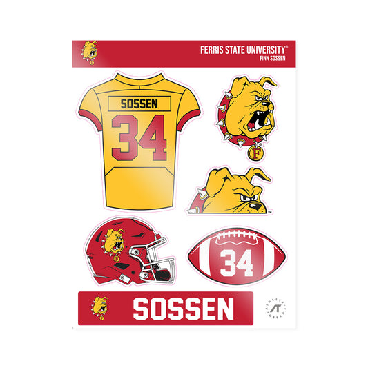 Ferris State - NCAA Football : Finn Sossen - Sticker Sheet-0
