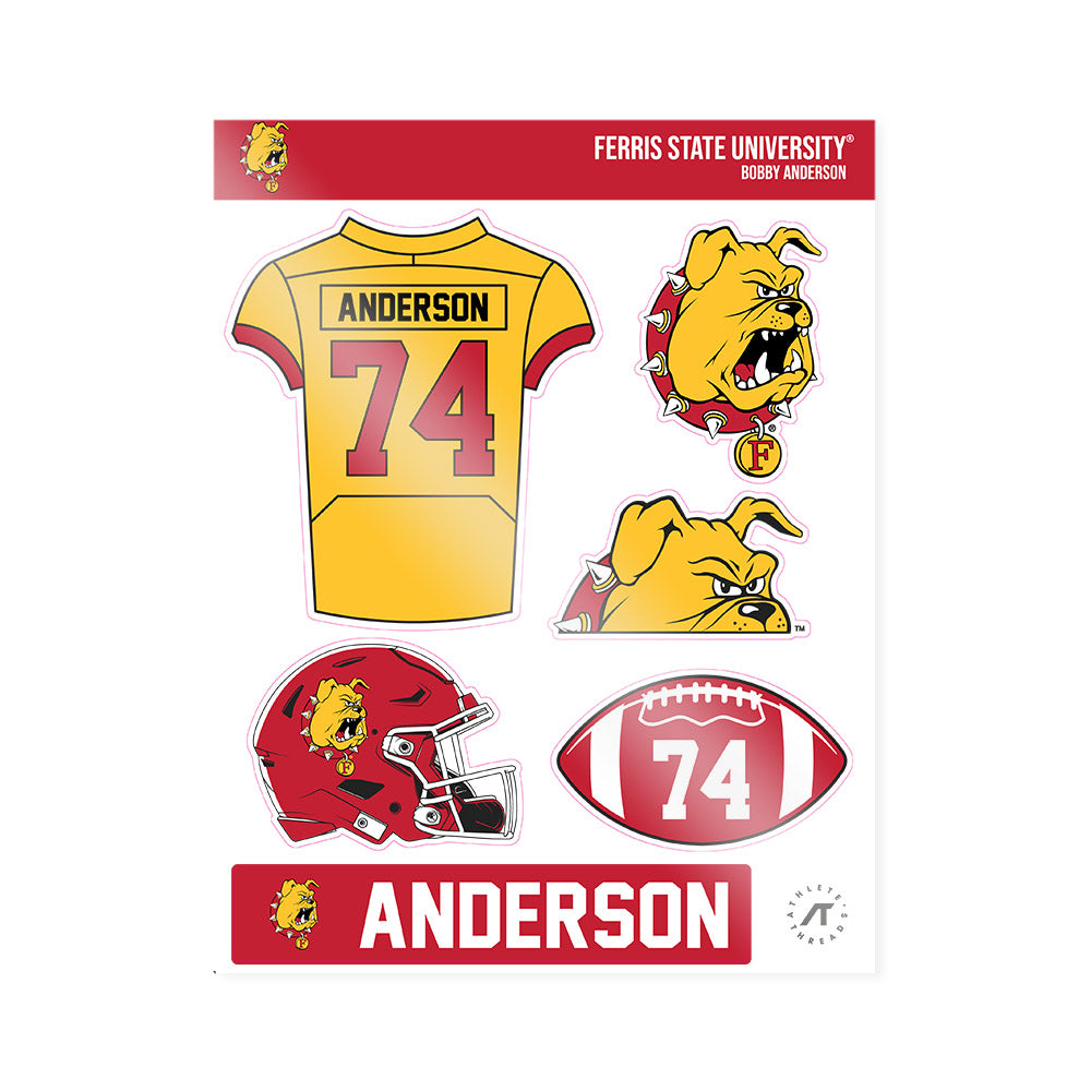 Ferris State - NCAA Football : Bobby Anderson - Sticker Sheet-0