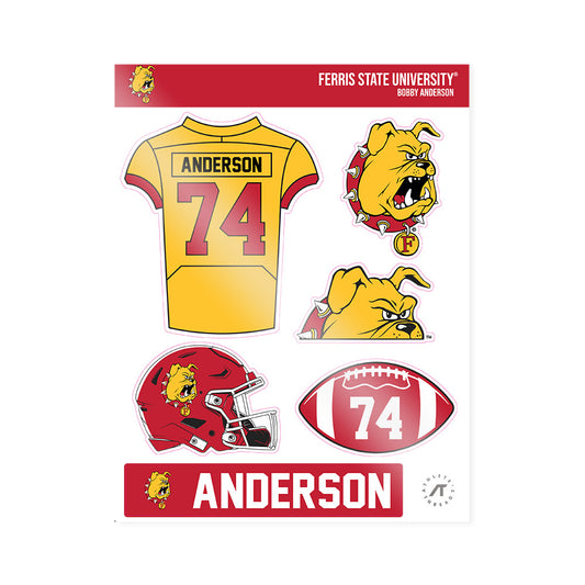 Ferris State - NCAA Football : Bobby Anderson - Sticker Sheet-0