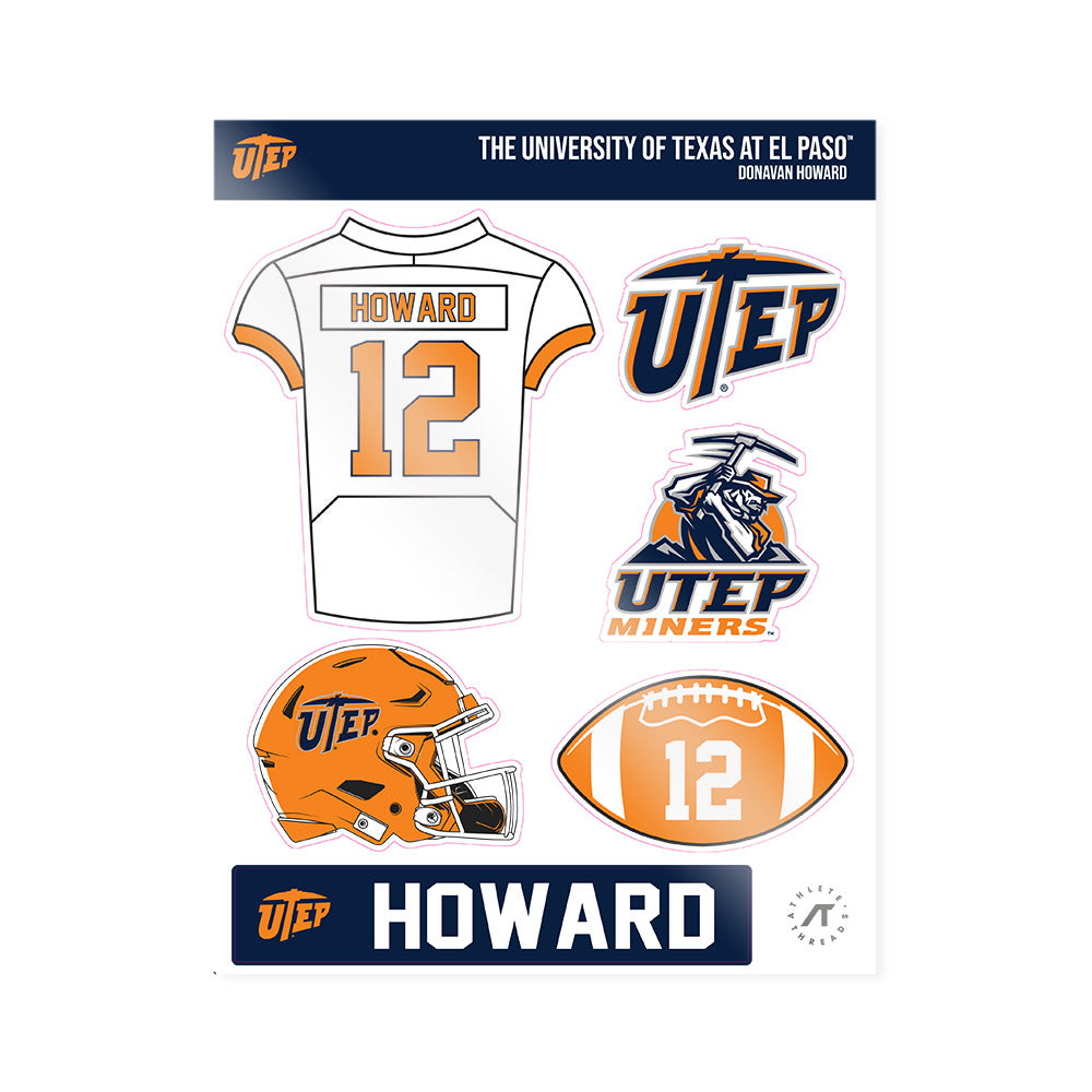 UTEP - NCAA Football : Donavan Howard - Sticker Sheet-0