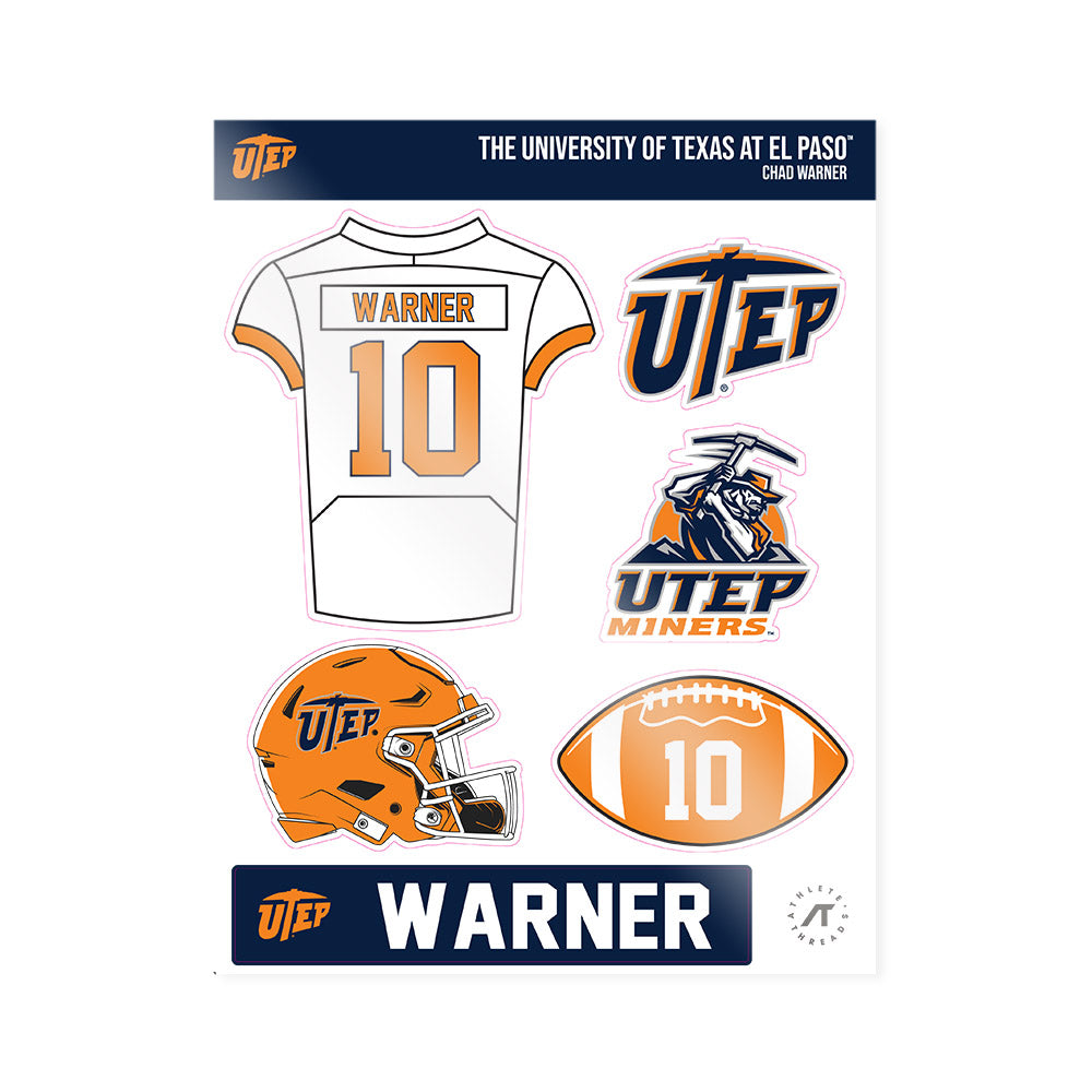 UTEP - NCAA Football : Chad Warner - Sticker Sheet-0