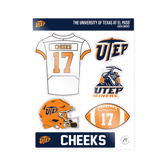 UTEP - NCAA Football : Cash Cheeks - Sticker Sheet-0