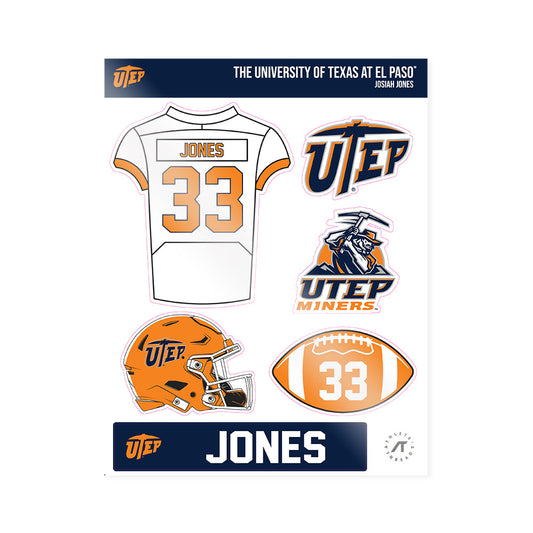 UTEP - NCAA Football : Josiah Jones - Sticker Sheet-0