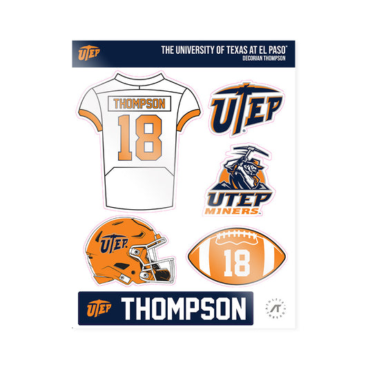 UTEP - NCAA Football : Decorian Thompson - Sticker Sheet-0