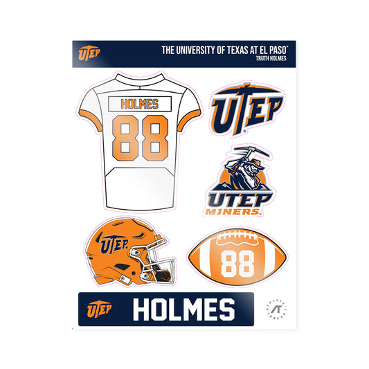 UTEP - NCAA Football : Truth Holmes - Sticker Sheet-0
