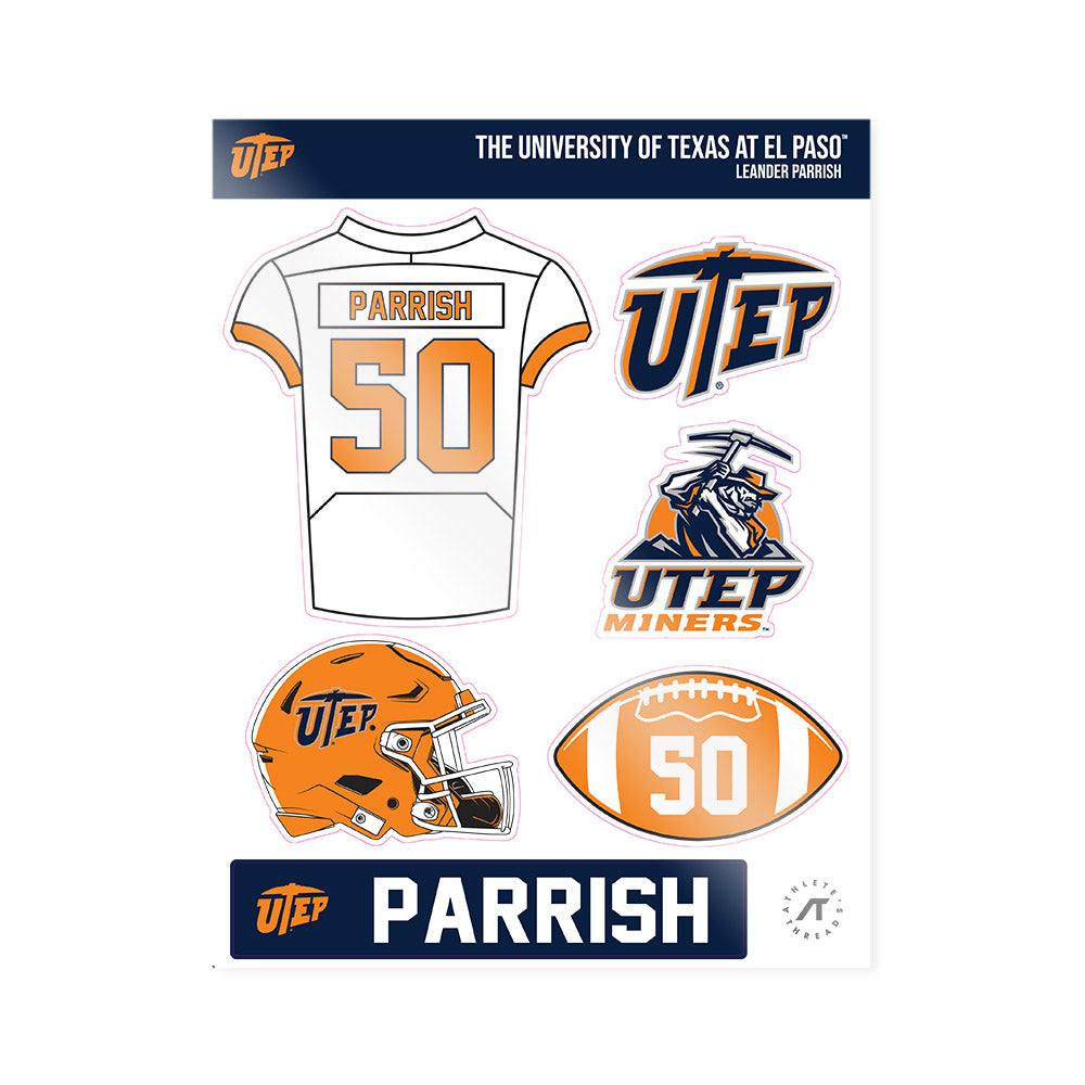 UTEP - NCAA Football : Leander Parrish - Sticker Sheet-0