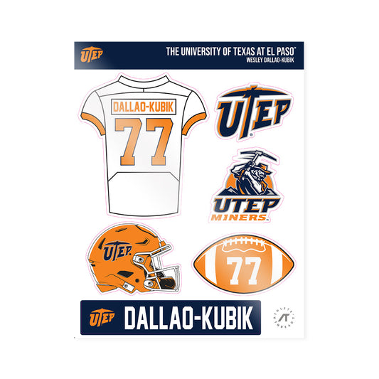 UTEP - NCAA Football : Wesley Dallao-Kubik - Sticker Sheet-0